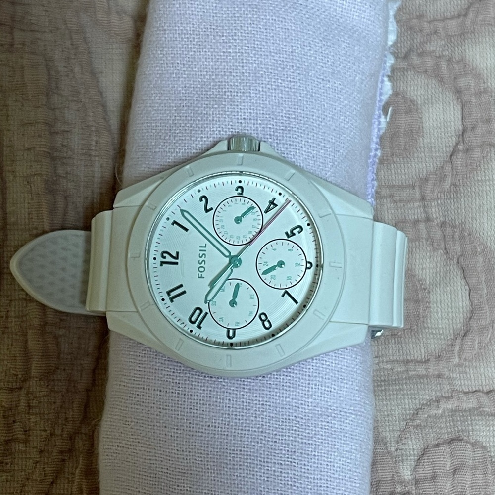 White fossil watch